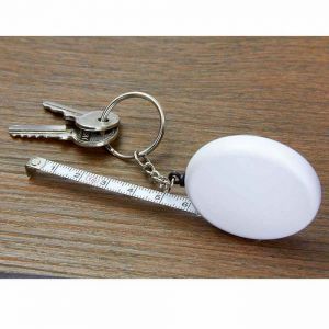 MINI FLEXOMETRO REDONDO BLANCO personalizada